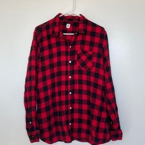 Gap Red & Black Plaid Flannel